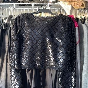 Sequence black crop top